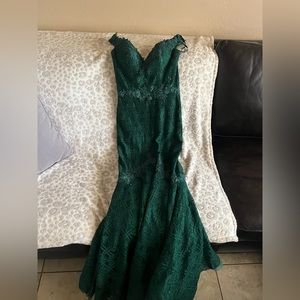 Green Floral Lace Prom or Homecoming dress